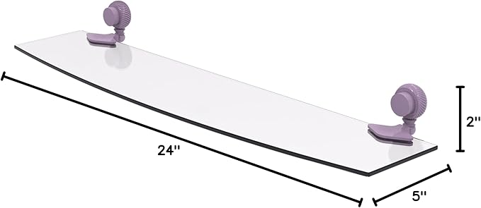 Allied Brass 433T/24-LVN Venus Collection 24 Inch Glass Shelf with Twist Accents, Lavender
