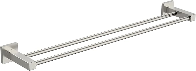 FORIOUS 24 Inch Double Towel Bar, Double Towel Racks for Bathroom Brushed Nickel, Heavy Duty SUS304 Stainless Steel Dual Towel Rail Wall Mount, Brushed Nickel