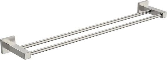 FORIOUS 24 Inch Double Towel Bar, Double Towel Racks for Bathroom Brushed Nickel, Heavy Duty SUS304 Stainless Steel Dual Towel Rail Wall Mount, Brushed Nickel