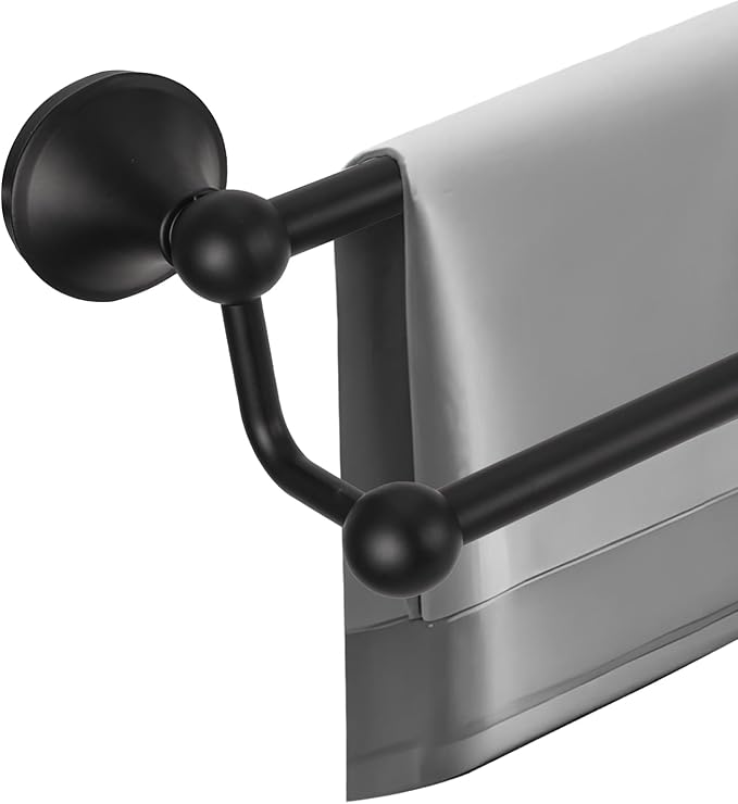 #304 Stainless Steel Double Towel Bar,Optional Different Length Installation (Matt Black - 24 inches, Double Towel bar)