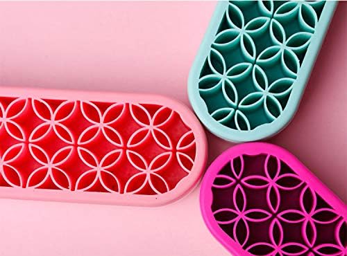 Silicone Makeup Brush Holder Beauty Tools Organizer Display Stand Cosmetic Storage Case Pink