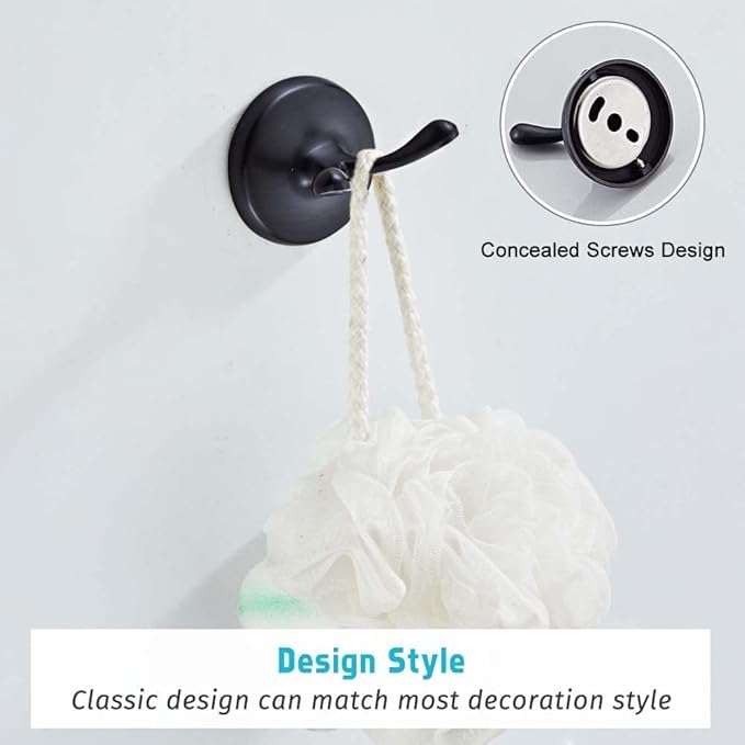 8 Piece Bathroom Accessory Set(Adjustable Towel Bar, Towel Ring, Toilet Paper Holder,Towel Robe Hook), Wall Mounted Bathroom Hardware Accessories Set,Oil Rubbed Bronze