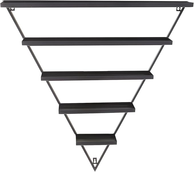 5 Pack Nail Polish Organizer Shelf Wall Mounted 5 Tiers Nail Polish Display Rack Shelves for Salon, Beauty Shop & Home Organization (Black)
