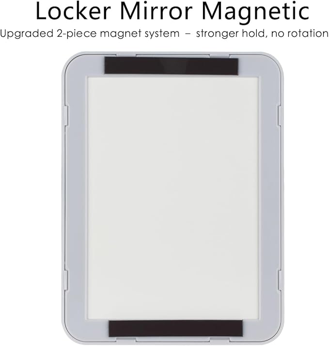 ARTLYMERS Magnetic Locker Mirror, 5x7 Real Glass Small Mirrors for Locker with Magnetic Backing, for School Locker, Bathroom, Household Refrigerator, Locker Accessory (Grey)