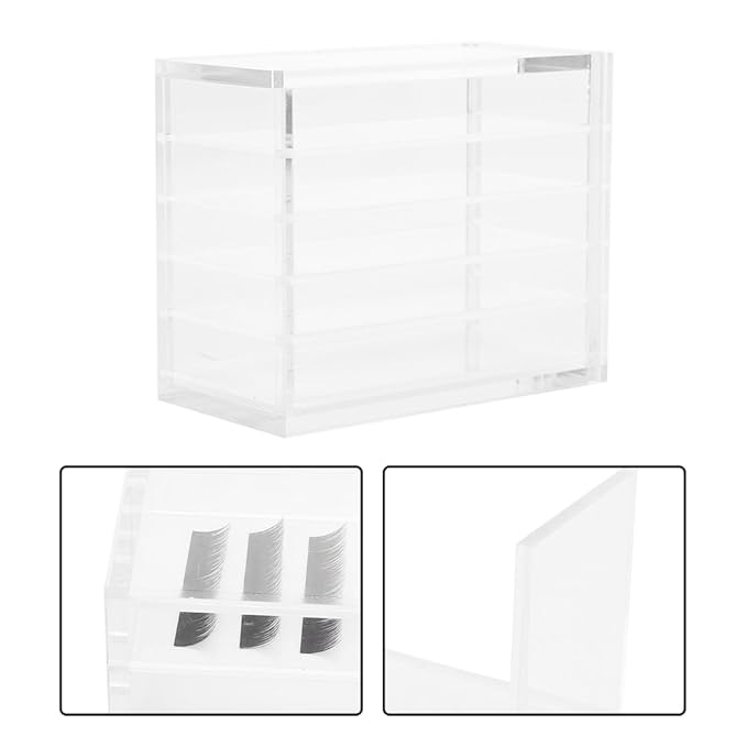 Plastic Eyelash Storage Box, 5 Layers Makeup Organizer Grafting Eyelashes Glue Pallet Holder