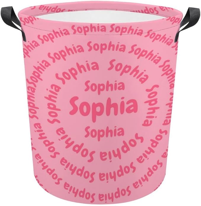 ZOE DAVISON Custom Laundry Baskets with Name,Personalized Name Laundry Hamper for Kids Baby Adults,Collapsible Clothes Storage Organizer,One Size