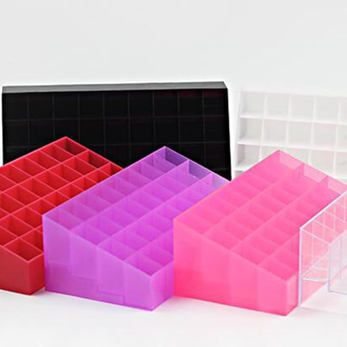 Cabilock 2pcs Slots Lipstick Organizer Makeup Storage Box for Lipsticks Jewelry and Cosmetics Desktop Holder for Home and Beauty Shop