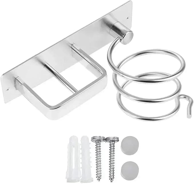 Dryer Holder Organized Rack Wall Mounted Straightener Stand Bathroom Shelf Storage Shelves Accessories(White)
