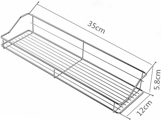 Punch Storage Rack Double Stainless Steel Organizing Shelf for Bathroom Kitchen Easy to Clean Convenient Wall Mounted Storage