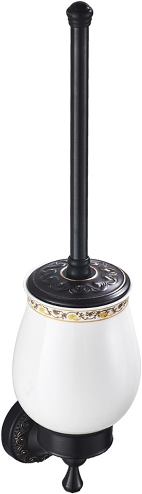Oil Rubble Bronze Brass Bath Toilet Brush Holder Set, Wall Mounted Black Bathroom Hardware Accessories, Pattern Carving Design