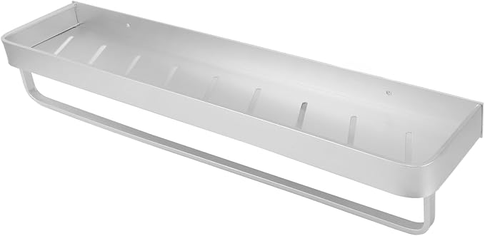 Space Aluminum Bathroom Shelf Wall Mounted Floating, 60cm Rust Storage Rack - Punch Free Installation, Large Capacity, Ideal for Kitchen and Laundry (Without Hook)