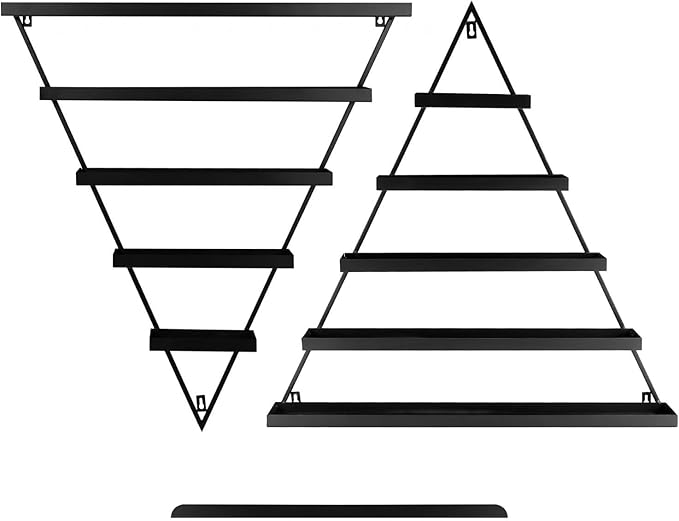 5 Tiers Nail Polish Shelves for The Walls 10pcs - Versatile Nail Polish Wall Organizer Wider Depth for Perfume & Nails Color Display - Durable Wall Nail Polish Organizer in Spa Nail Salon Shop, Black