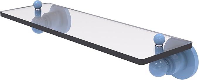 Allied Brass AP-1/16-FTB Astor Place 16 inch Glass Vanity Shelf with Beveled Edges, Flat Troll Blue
