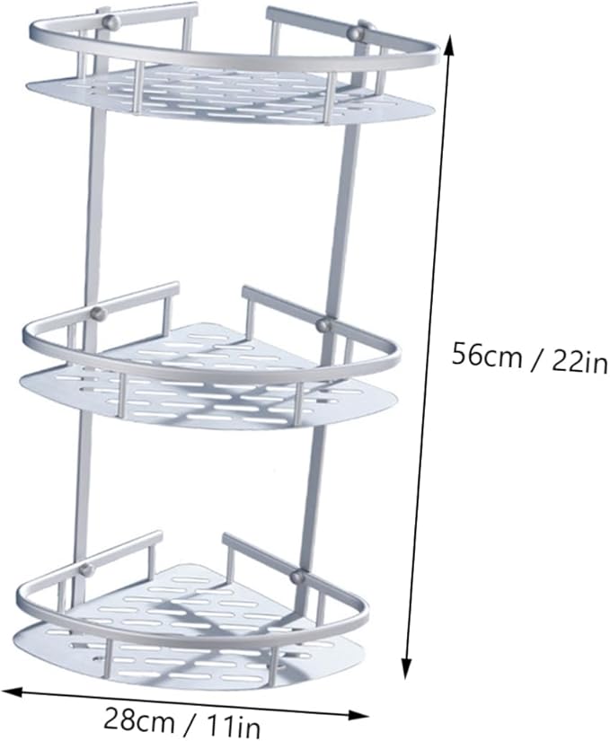 Zerodeko Rustproof Aluminum Triangle Shelf Easy Clean Wall Mounted Rack Bathroom Collector Storage