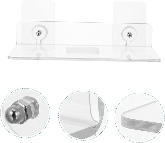 Tofficu 2 Pcs Wall Mounted Acrylic Storage Rack Punch-Free Bathroom Organizer Shelf for Kitchen and Bathroom Accessories