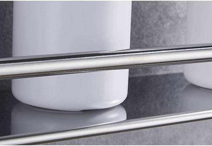 AGYH Stainless Steel Bathroom Mirror Front Shelf Single-Layer Storage Rack Bathroom Wall Hanging (Free Punching) (Size : 59cm)