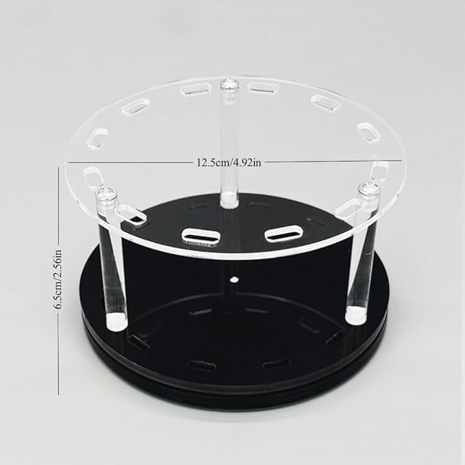 12 Holes Rotatable Acrylic Tweezers Holder, Grafting Eyelash Makeup Tweezer Stand Display Extensions Organizer Individual Training Tools (Black)