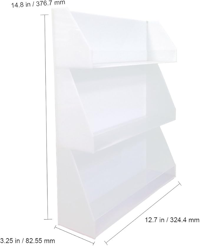 PANA White Acrylic Display Organizer Rack (Fits Nail Polish, Jars, Spices, and More)