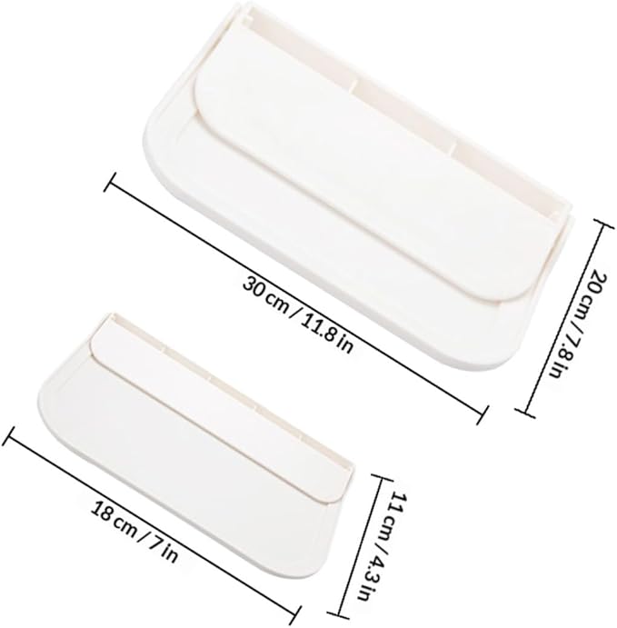 BESPORTBLE 2pcs Foldable Bathroom Storage Rack Wall-Mounted Soap Holder Floating Shelf for Towels and Toiletries, Space-Saving Small and Large Adhesive Shelves for Bathroom and Bedroom