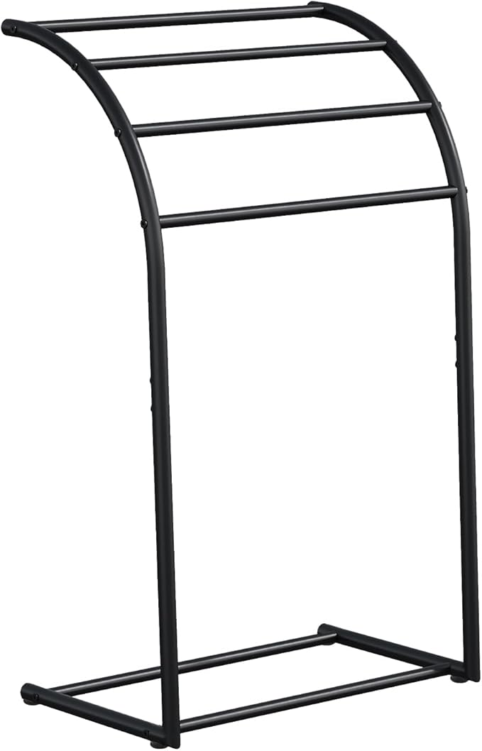 YINMIT Free Standing Towel Rack, 4 Tier Towel Racks for Bathroom, Pool Towel Rack Outdoor, Metal Blanket Rack, Blanket Display and Towel Drying Rack