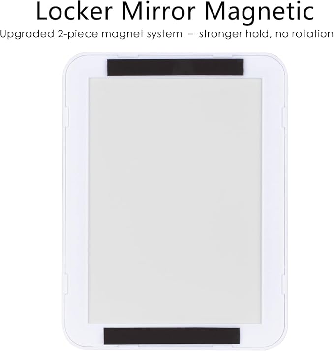 ARTLYMERS Magnetic Locker Mirror, 5x7 Real Glass Small Mirrors for Locker with Magnetic Backing, for School Locker, Bathroom, Household Refrigerator, Locker Accessory (White)
