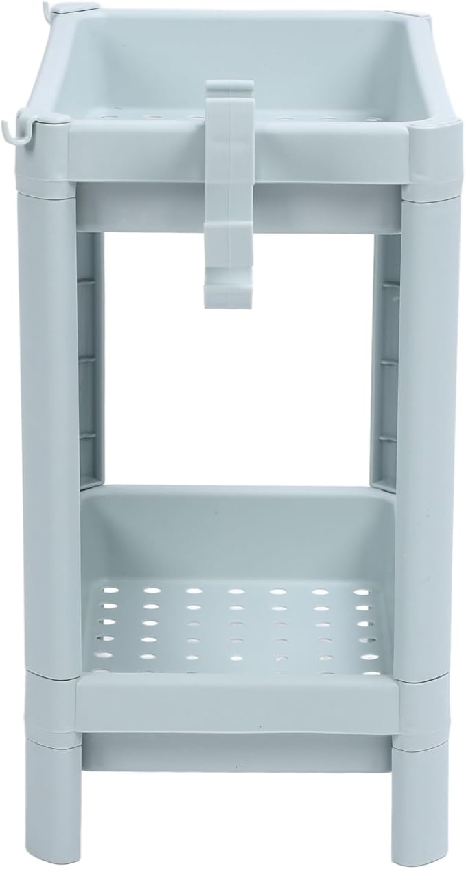 Storage Shelf for Bathroom, Open Shelf for Bathroom Storage, Independent Corner Shelf, Storage Shelf, Nordic Blue (2 (2 Tier)