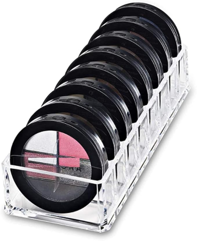 Acrylic Makeup Organizer Lipstick Holder, 8 Slots Clear Cosmetic Makeup Storage Organizer for Lipstick, Brushes, Highlighters, Eyeshadow, Bottles