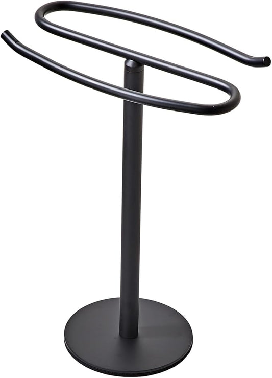 Matte Black Hand Towel Holder Stand,13 Inch Free-Standing Towel Rack, SUS304 Stainless Steel Towel Bar Rack Stand, Tower Bar for Bathroom Kitchen Vanity Countertop…