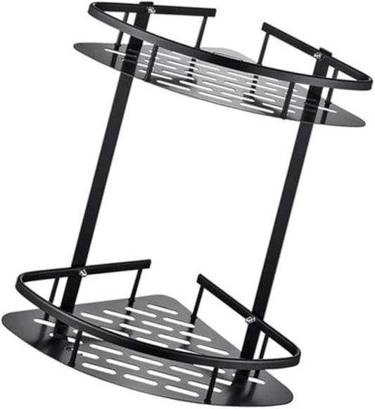 PRETYZOOM Space-Saving Wall-Mounted Bathroom Shelves Aluminum Organizer Rack Shampoo Soap Holder Modern for Surface