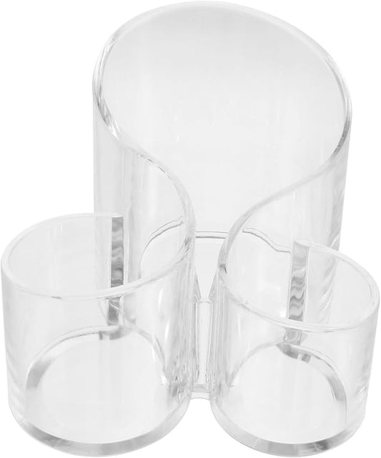 1pc Transparent Makeup Brush Holder Creative Cosmetic Tool Container Pen Storage Box for Eyeliner Lipstick and Office Supplies Organization