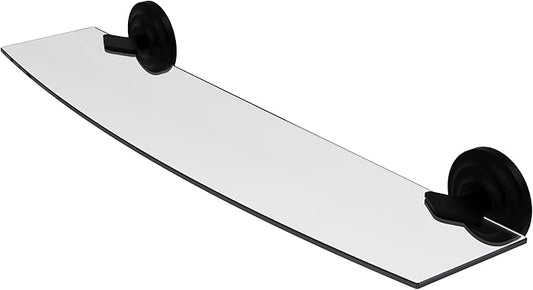 Allied Brass QN-33/24 Que Collection 24 Inch Glass Shelf, Matte Black