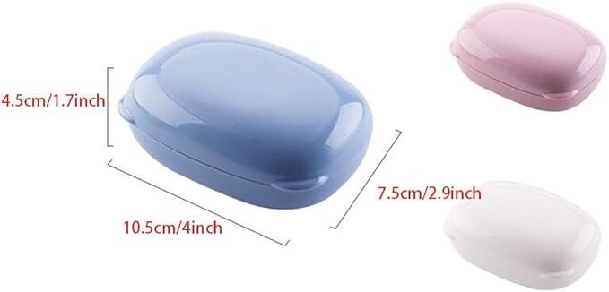 WFF Travel Soap Box, Portable, Waterproof Drain with Lid, Sealed Design, Save Space（Set of 2） (Color : C, Size : L)