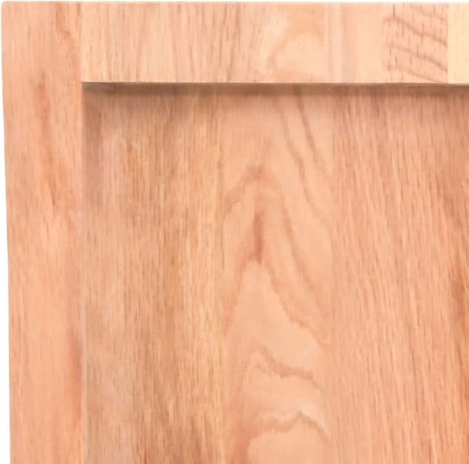 Solid Oak Wood Bathroom Vanity Top 31.5"x15.7"x(0.8"-2.4") Light Brown Treated Live Edge Handmade Countertop for Shelf Cabinet Desk Table