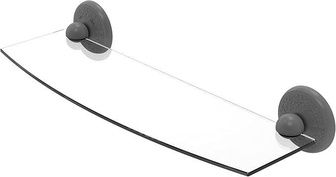 Allied Brass MC-33/18-GYM Monte Carlo Collection 18 Inch Glass Shelf, Matte Gray