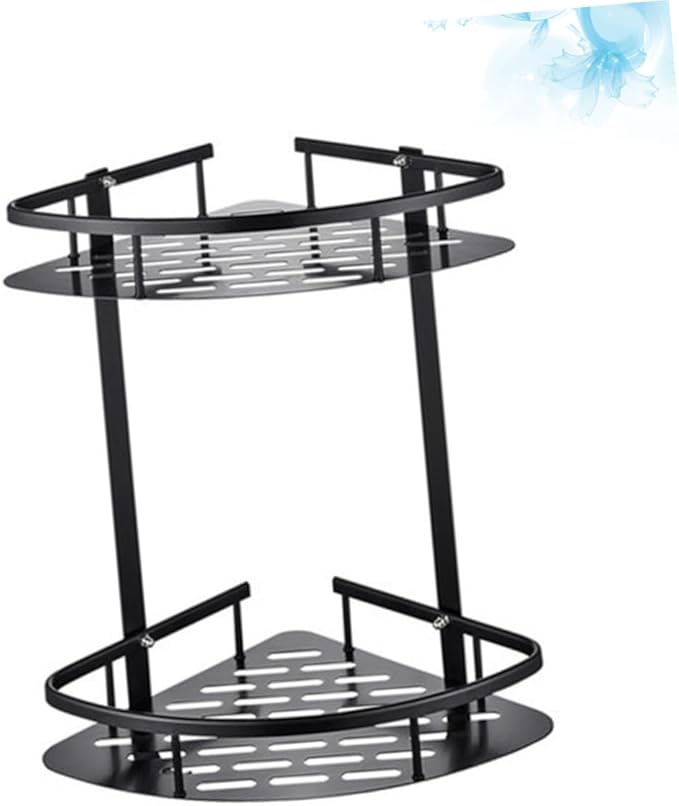 PRETYZOOM Space-Saving Wall-Mounted Bathroom Shelves Aluminum Organizer Rack Shampoo Soap Holder Modern for Surface