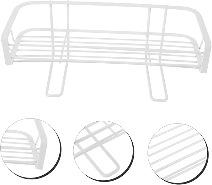 SOLUSTRE Multifunctional Wall-Mounted Storage Shelf for Toiletries and Cosmetics Sturdy Iron Organizer Elegant Finish for Bathroom and Kitchen Spaces