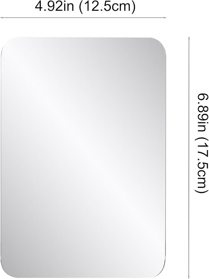 2 Pcs Strong Magnetic Locker Mirror, 4.9" x 6.9" Small Real Glass Mirror with Super Clear Reflection and Fully Magnetic Back for School Locker Refrigerator Office Cabinet