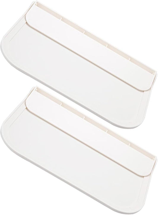 2pcs Small Foldable Plastic Floating Bathroom Shelf No Drill Adhesive Wall Storage Organizer for Towels Soap and Phone Holder