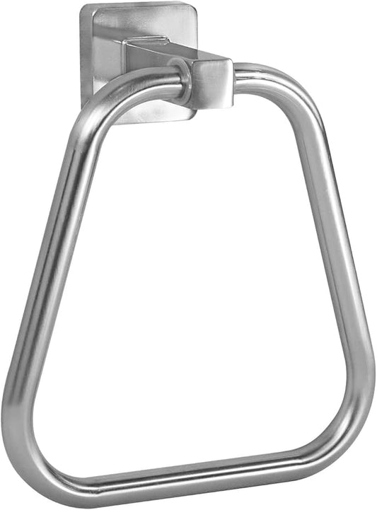 Towel Holder for Bathroom Wall Matte Black Towel Ring Stainless Steel Hand Towel Holder Heavy Duty Towel Hanger for Bath, Kitchen (Brushed Nickel)