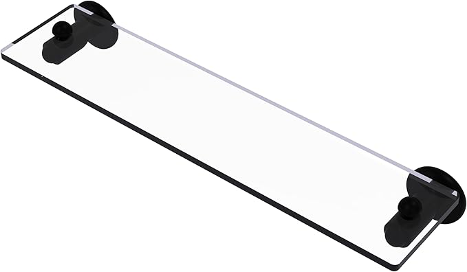 Allied Brass SH-1/22-BKM Soho Collection 22 Inch Glass Vanity Beveled Edges Shelf, Matte Black