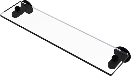 Allied Brass SH-1/22-BKM Soho Collection 22 Inch Glass Vanity Beveled Edges Shelf, Matte Black