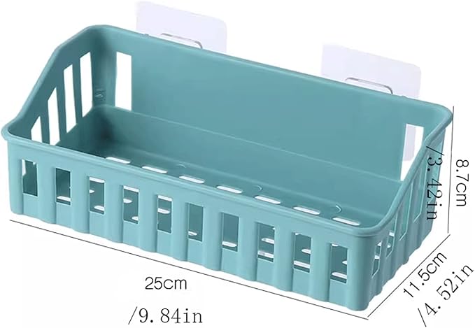 Bathroom Storage Rack 4 Shelves Toilet Plastic Storage Shelves Toilet Washstand Wall Mounted Storage Shelves Non Perforated Shelves Bathroom Shelf(Blue)