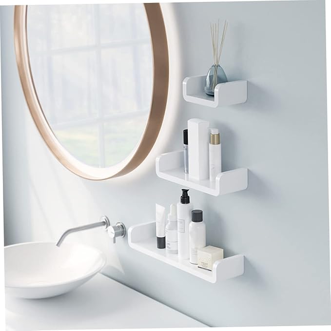Bathroom Wall Hanging Rack Space-Saving Storage Shelf for Toiletries Easy Install