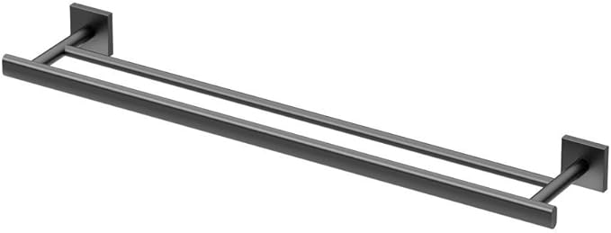 Gatco 4054MX Elevate Double Towel Bar, Matte Black/Wall Mounted 24 Inch Double Towel Holder Rack for Bathroom