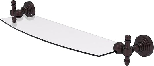 Allied Brass RW-33/18-ABZ Retro Wave 18 Inch Glass Shelf, Antique Bronze