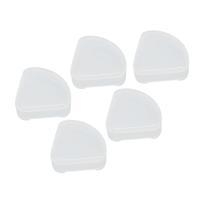 Makeup Storage Box, 5pcs Transparent Triangle Organizer for Makeup Artists, Jewelry Holder & Bead Storage Case, for Nail Tips & Capsules