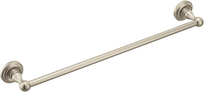Moen Madison Collection Brushed Nickel 24-Inch Bathroom Single Towel Bar, Wall Mounted Hand or Body Towel Rack, BP6924BN