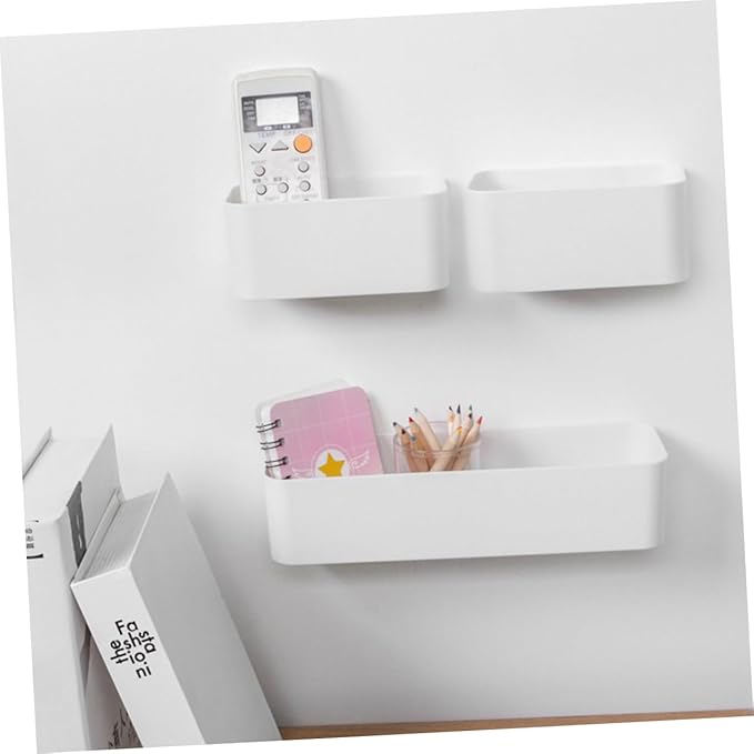 2pcs Bathroom Wall Shelves Wall-Mounted Storage Boxes Abs Plastic Organizers Space Saving Decorative