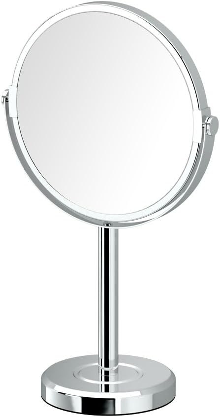 Gatco 1386C Latitude II Minimalist 3X Magnifying Makeup Mirror, Countertop Bathroom Vanity Mirror, 12.5-Inch H, Chrome