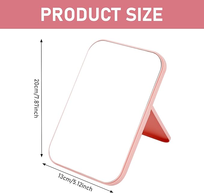12 Pack Desktop Makeup Mirror, 8 Inch Small Table Mirror with Stand for Desk Travel Makeup Spa Party (4 Color)
